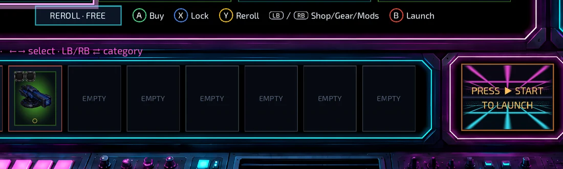 Two aspects, one slot. CHAINING (arcs to two nearby enemies) against LANCE (pierces up to five targets) — release one, and it goes to your inventory rather than the bin.